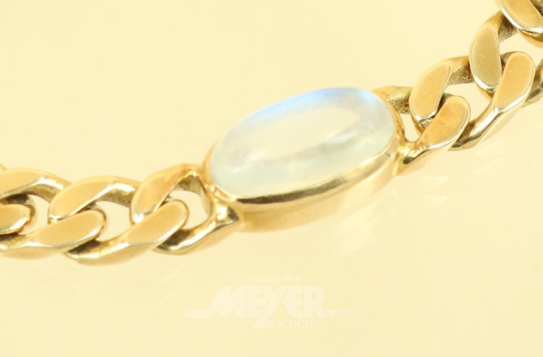 Flachpanzerarmband, 750er GG, ca. 29 g.