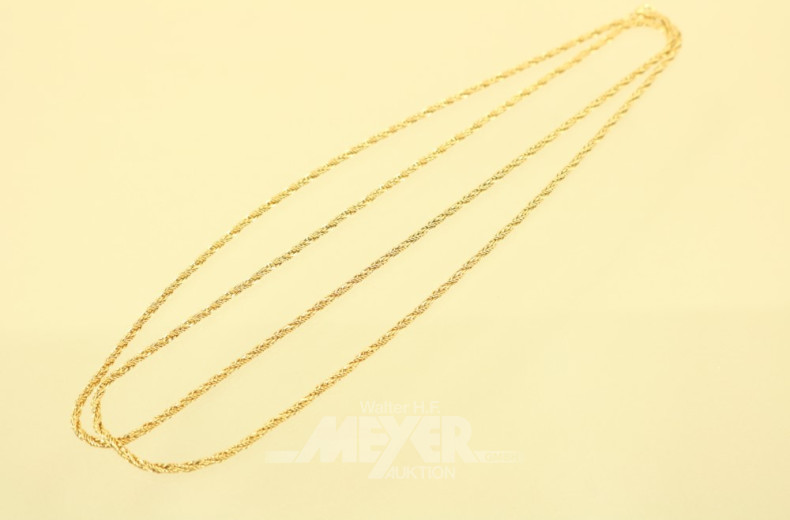 Kordelkette, 750er GG, ca. 25 g.