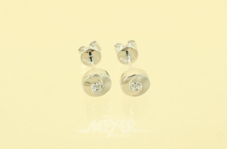 Paar Ohrstecker, 950er Platin,
