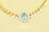 Collier, 585er WG/GG, besetzt mit