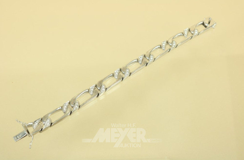 Flachpanzerarmband, 585er WG, besetzt