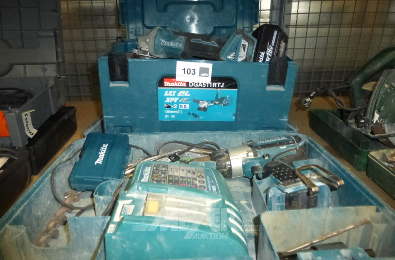 Akku- Winkelschleifmaschine und Akku-