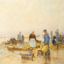 Los 1922: Gemälde ''Auf dem Fischmarkt'',