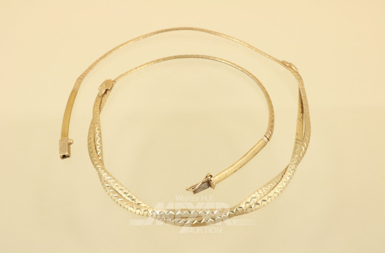 Collier, 585er GG, mattiert, ca. 26 g.
