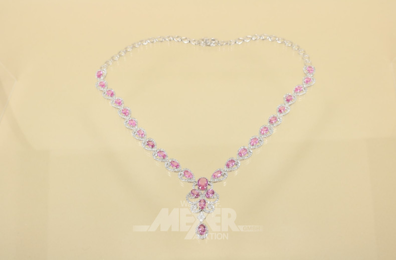 Collier, 585er WG, herzförmige Glieder,