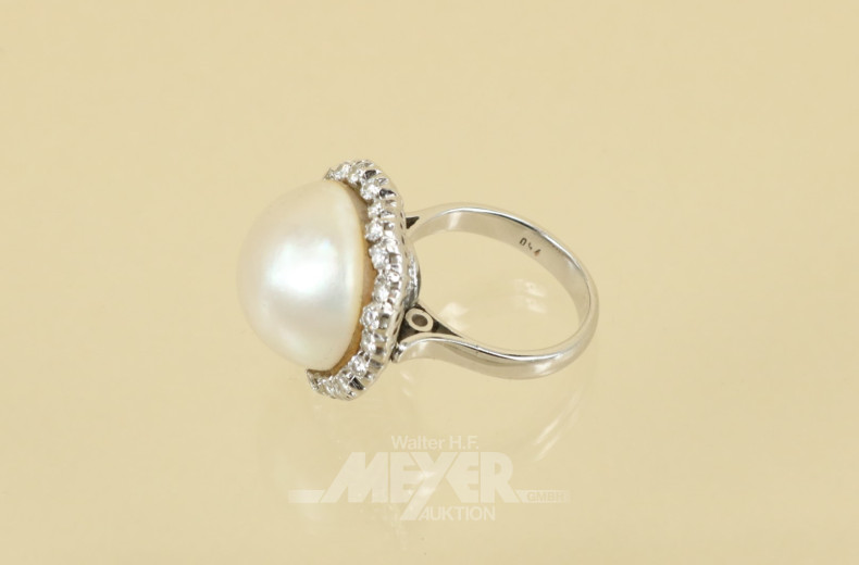 Ring, 750er WG, besetzt mit 1 gr.