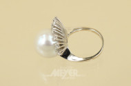 Ring, 585er WG, mit 1 gr. Zuchtperle