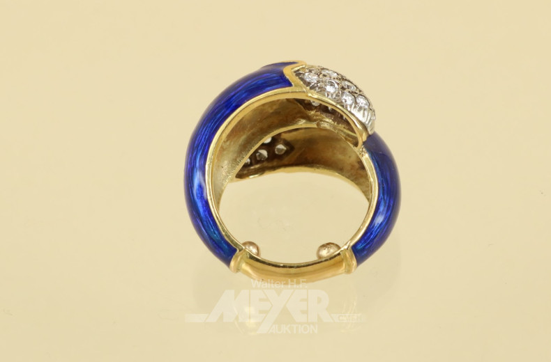 Ring, 750er GG, stilisierte Schlange