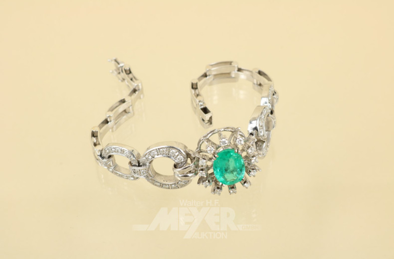 Gliederarmband, 585er WG, besetzt mit