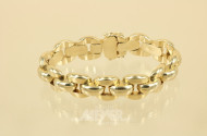 Gliederarmband, 585er GG, ca. 32,5 g.