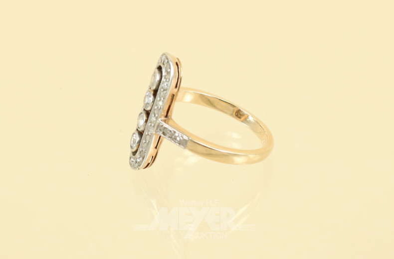 Art Déco Ring, 585er GG, ca. 4 g.,