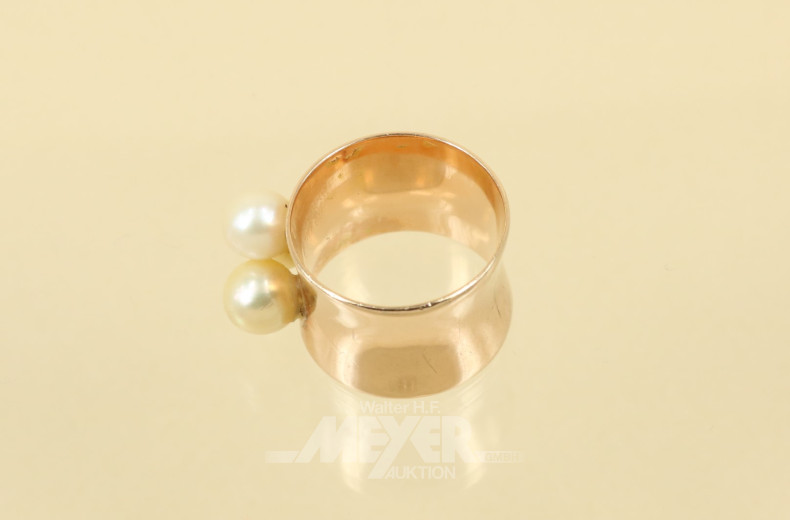 breiter Damenring, 585er GG, ca. 8 g.,