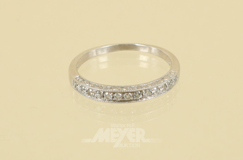 Damenring, 585er WG, besetzt mit