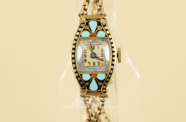 Damenarmbanduhr, 750er GG,