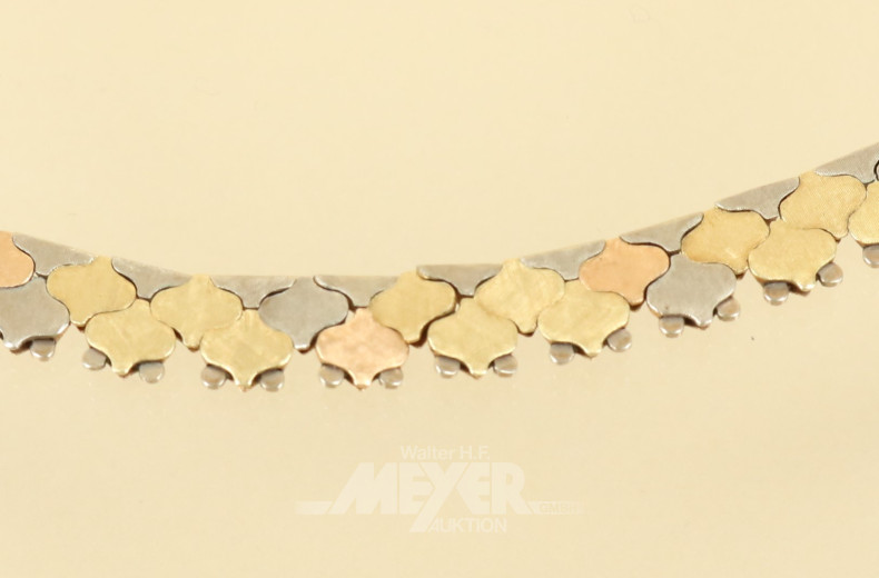 Collier, 750er GG/WG/RG, ca. 42 g.