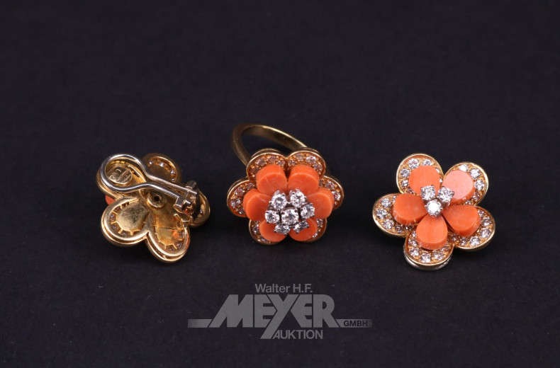 Schmuck-Garnitur; 750er GG, best. aus