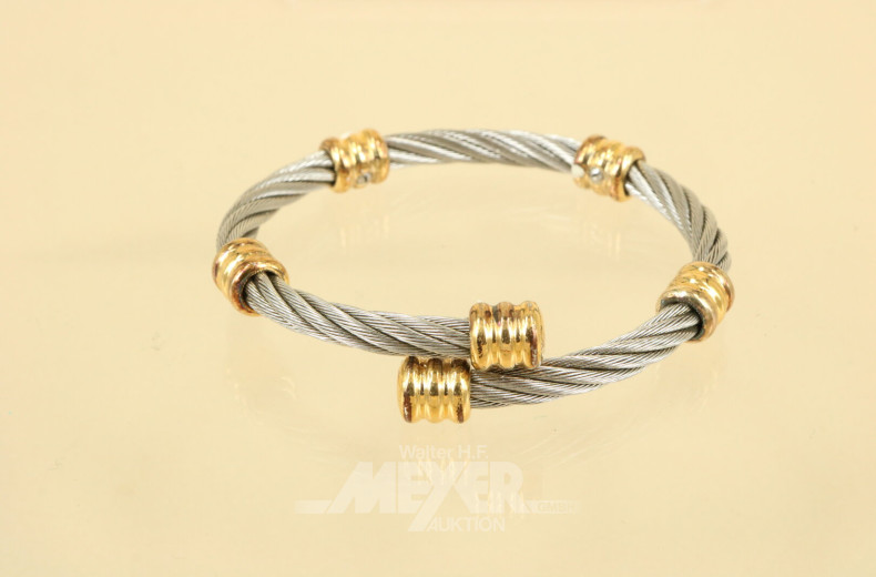 Armreif Sterling Silber mit 18k Vergoldung