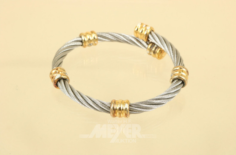 Armreif Sterling Silber mit 18k Vergoldung