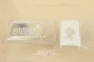 2 Feinsilber Barren á 50 g und 31 g