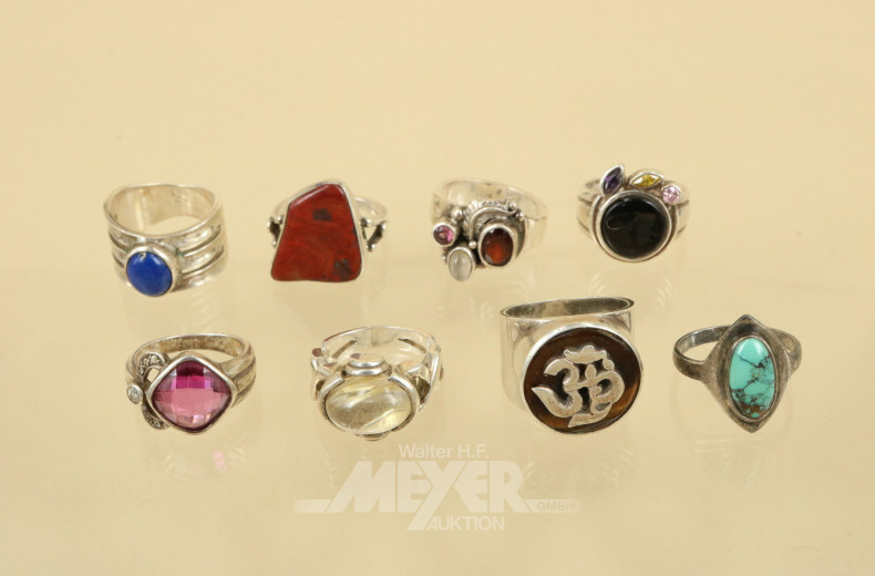 8 Silberringe