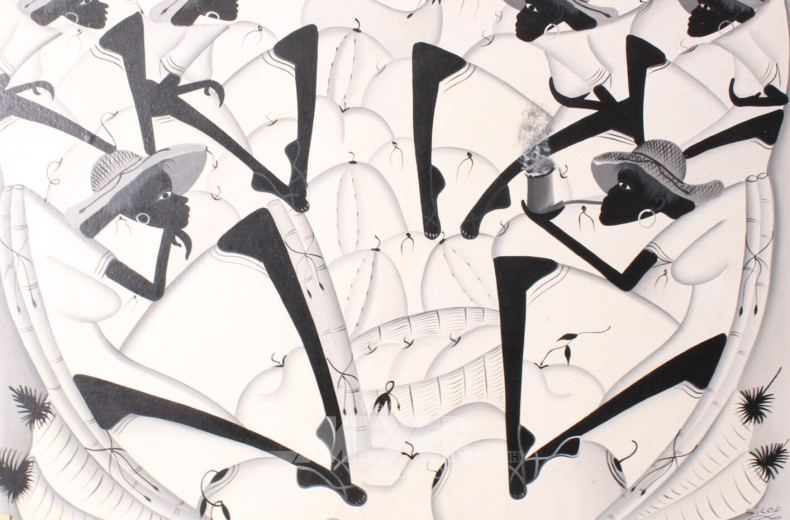 Bild Mischtechnik "Afrik. Tanzgruppe"