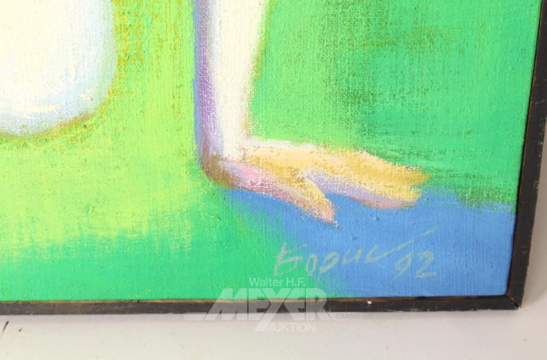 Gemälde "Weiblicher Akt mit Schwan "