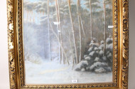 Pastellzeichnung "Winterlandschaft"