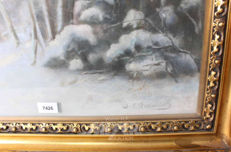 Pastellzeichnung "Winterlandschaft"