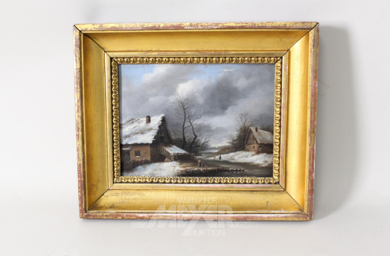 Gemälde "Dorfansicht mit Staffagen"