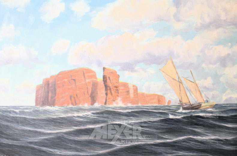 Gemäde "Fischerboote vor Helgoland"