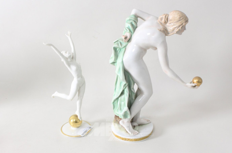 2 Porzellanfiguren "Weiblicher Akt"