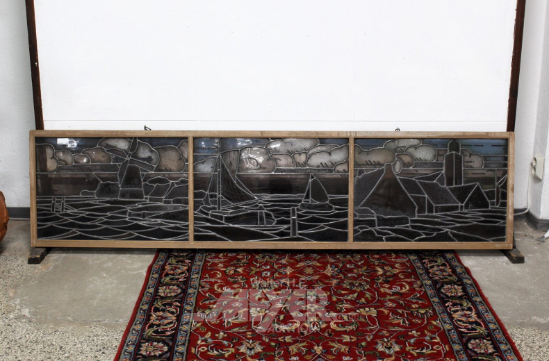 gr. Bleiverglasung "Blick ins Land"