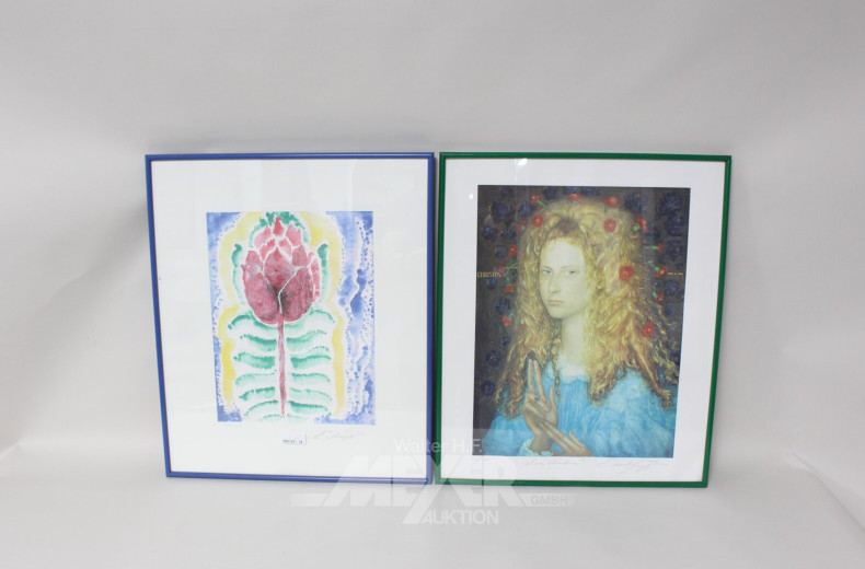 2 versch. Bilder:  "Morgenrotrose, Eva Christina"