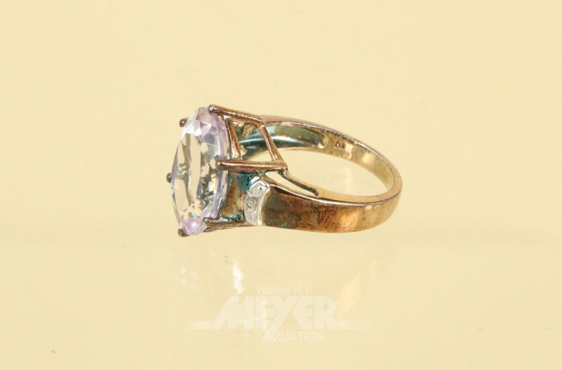 Damenring, HARRY IVENS, besetzt mit 1 Farbstein lila