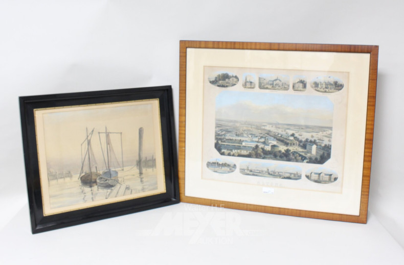 2 Bilder "Altona, Segelboote"