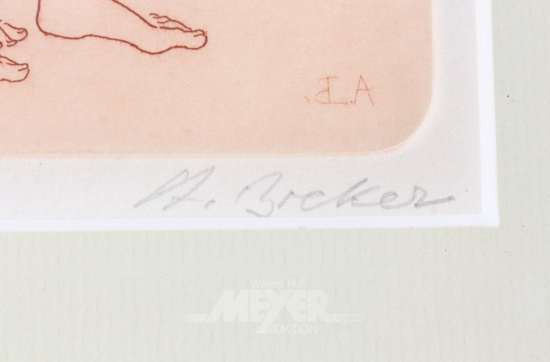 Radierung "Zwei Figuren", handsigniert