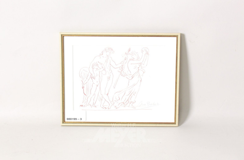 Radierung "Amor & Psyche", handsigniert