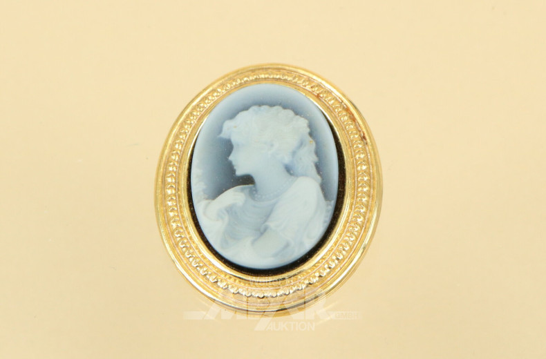 Kette mit Kamee-Broschenanhänger