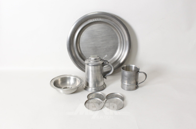 8 Zinnteile best. aus: