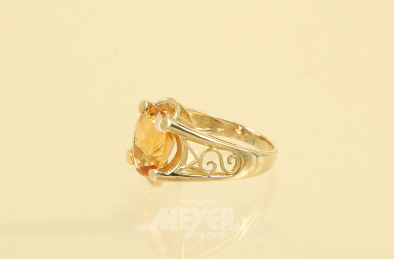 Damenring besetzt mit 1 Citrin