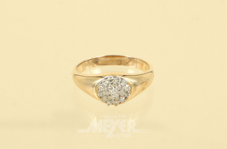 Damenring besetzt mit kl. Diamanten