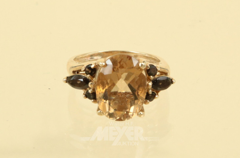 Damenring besetzt mit Farbstein braun