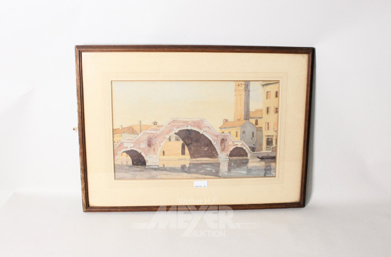 Aquarell " Gondelfahrt in Venedig"