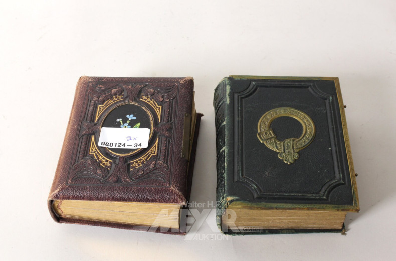 2 alte Kabinett-Fotoalben