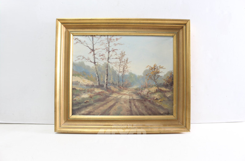 2 Gemälde "Waldweg"