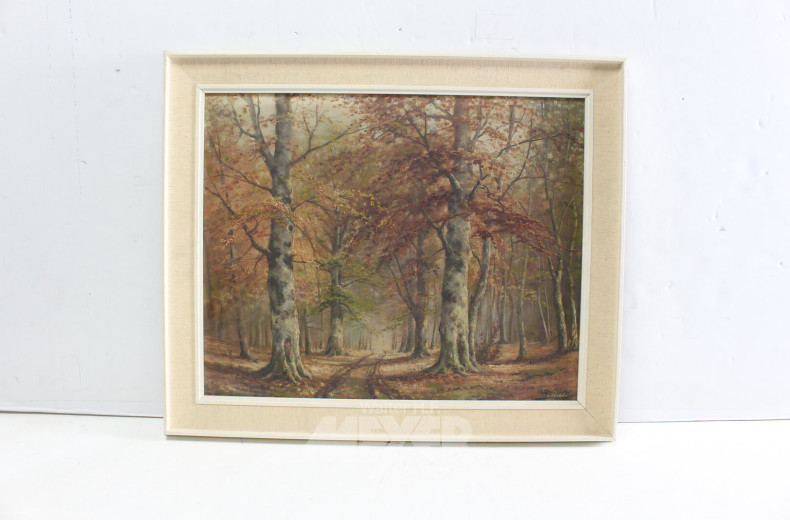 2 Gemälde "Waldweg"