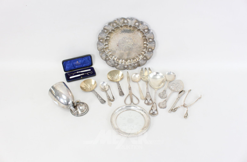 Konvolut Silber und versilberte Teile best. aus: