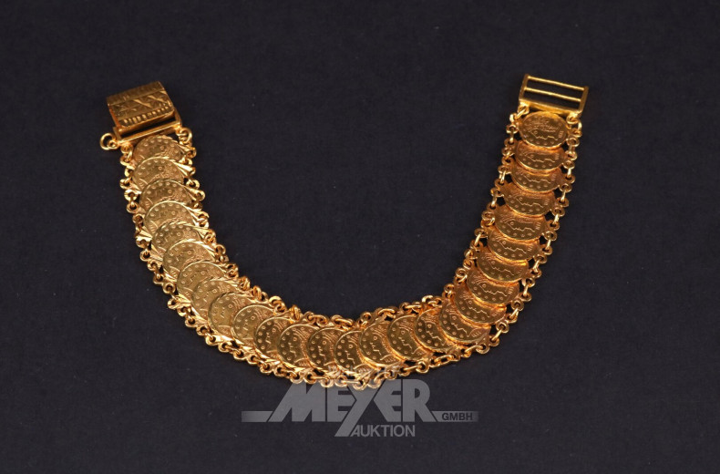 Armband mit ca. 27 kleinen Münzen/Medaillen