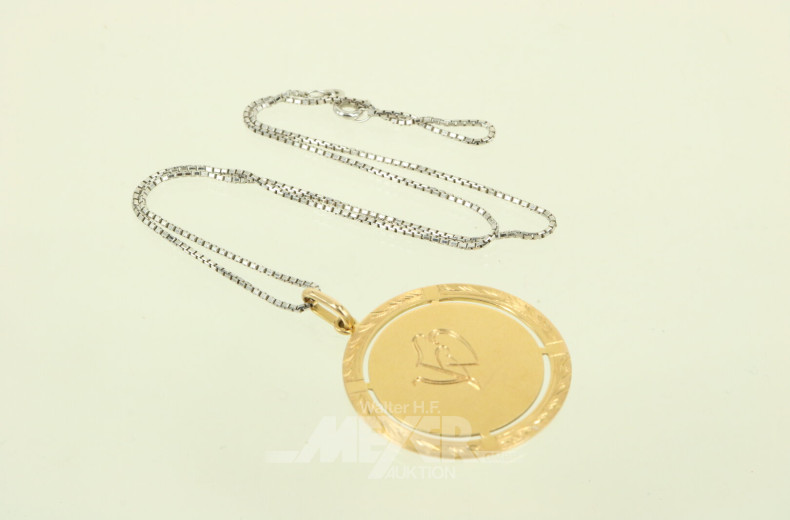 Kette mit 1 runden Anhänger