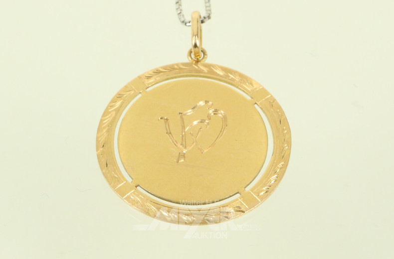 Kette mit 1 runden Anhänger